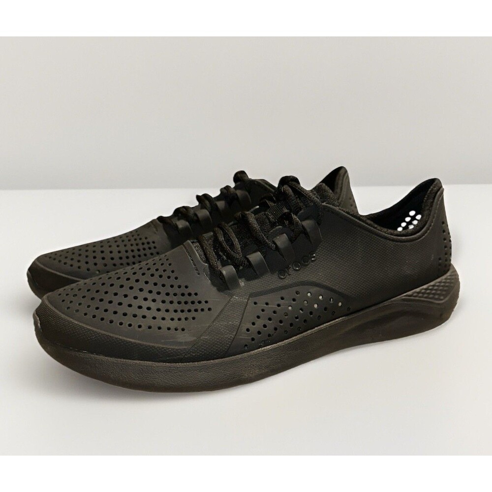 Crocs Mens Size 12 Black LiteRide Pacer Walking Athletic Sneakers Comfort 204967